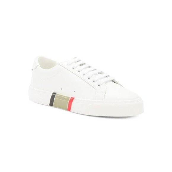 Burberry Women's White Leather Rangleton Low Top Sneakers Size 38 EUR New In Box - Picture 1 of 6